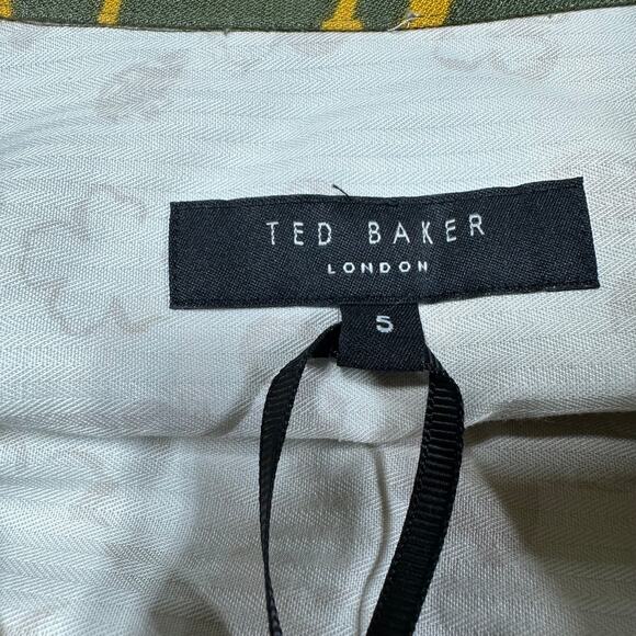 Ted Baker Viktor Dark Green Floral Short Sleeve Button Down Men's 5 (US L) NWT - Picture 4 of 9